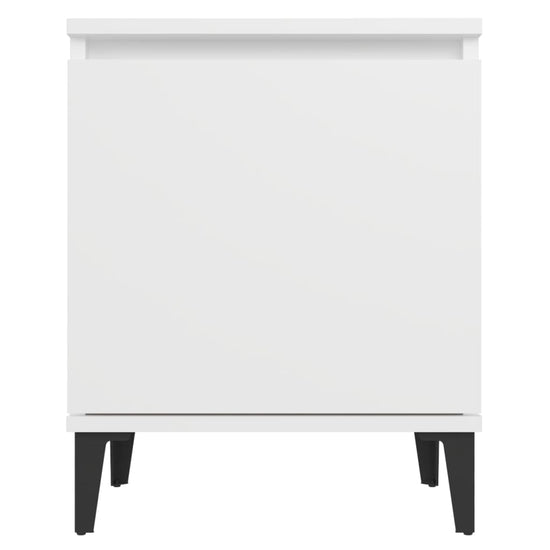 Nachtkastjes 2 st met metalen poten 40x30x50 cm wit MeubelReus