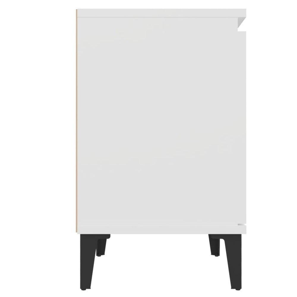 Nachtkastjes 2 st met metalen poten 40x30x50 cm wit MeubelReus