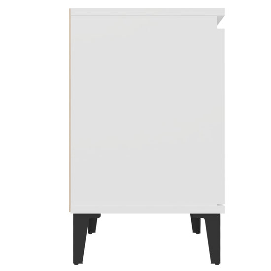 Nachtkastjes 2 st met metalen poten 40x30x50 cm wit MeubelReus