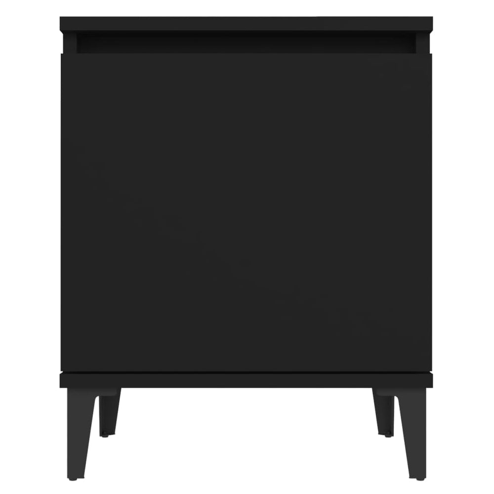 Nachtkastje met metalen poten 40x30x50 cm zwart MeubelReus