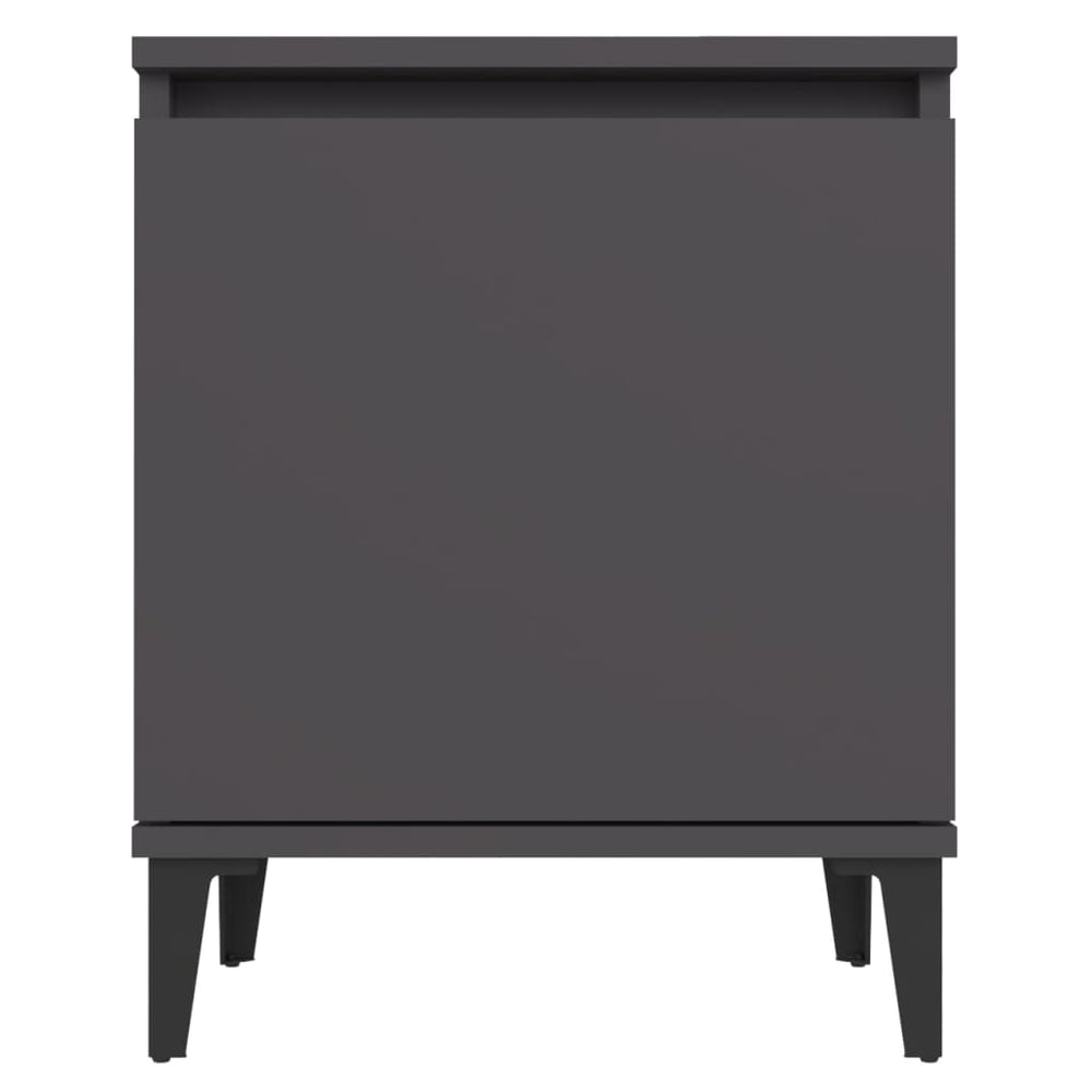 Nachtkastje met metalen poten 40x30x50 cm grijs MeubelReus