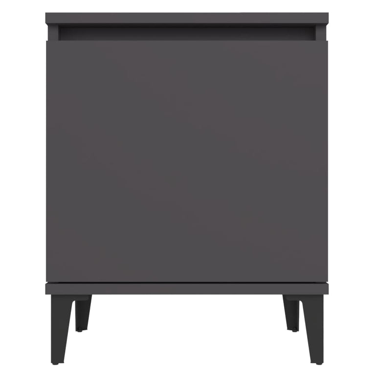 Nachtkastje met metalen poten 40x30x50 cm grijs MeubelReus