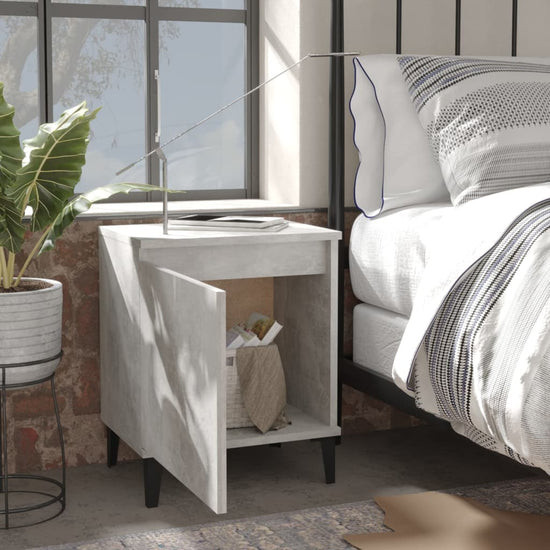 Nachtkastjes 2 st met metalen poten 40x30x50 cm betongrijs MeubelReus