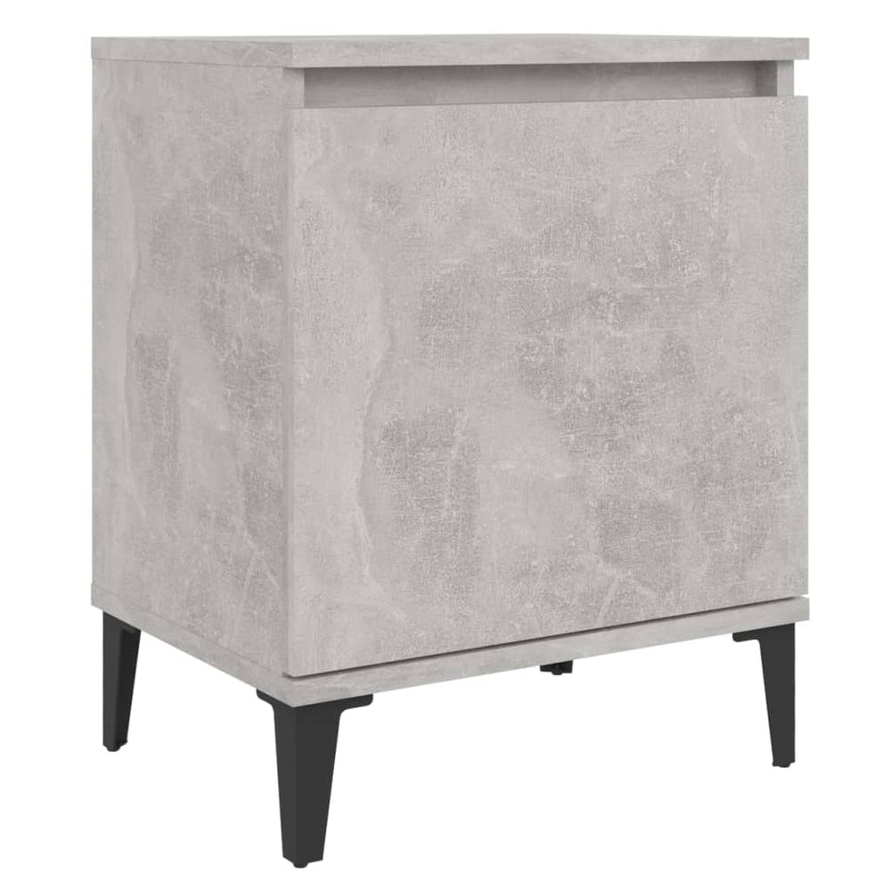Nachtkastjes 2 st met metalen poten 40x30x50 cm betongrijs MeubelReus