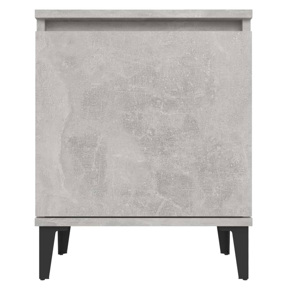 Nachtkastjes 2 st met metalen poten 40x30x50 cm betongrijs MeubelReus