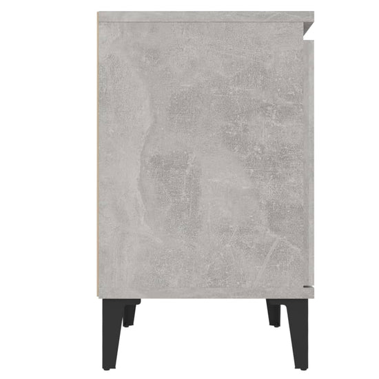 Nachtkastjes 2 st met metalen poten 40x30x50 cm betongrijs MeubelReus