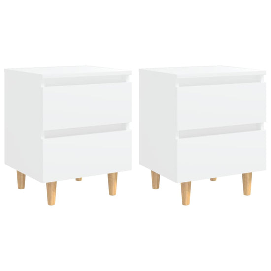 Nachtkastjes 2 st met grenenhouten poten 40x35x50 cm wit MeubelReus
