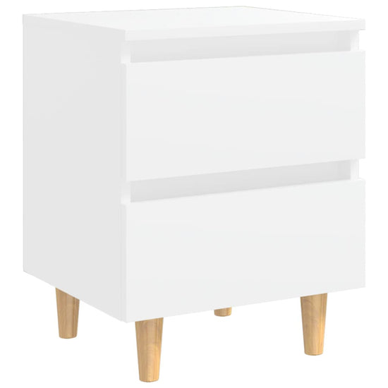 Nachtkastjes 2 st met grenenhouten poten 40x35x50 cm wit MeubelReus