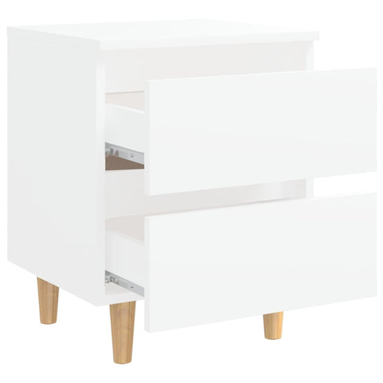 Nachtkastjes 2 st met grenenhouten poten 40x35x50 cm wit MeubelReus