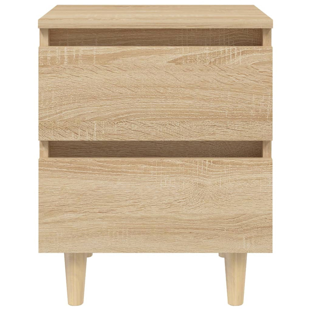 Nachtkastjes 2 st met houten poten 40x35x50cm sonoma eikenkleur MeubelReus