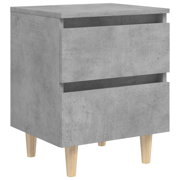 Nachtkastjes 2 st met grenenhouten poten 40x35x50 cm betongrijs MeubelReus