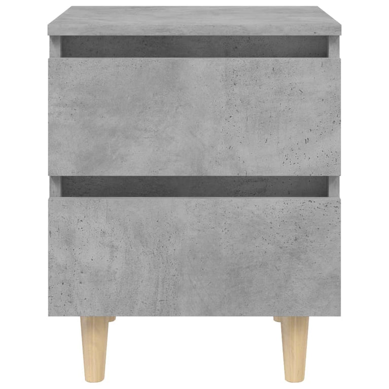 Nachtkastjes 2 st met grenenhouten poten 40x35x50 cm betongrijs MeubelReus