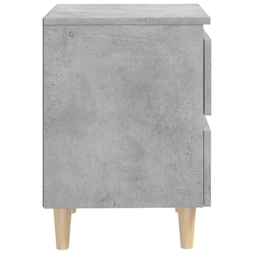 Nachtkastjes 2 st met grenenhouten poten 40x35x50 cm betongrijs MeubelReus