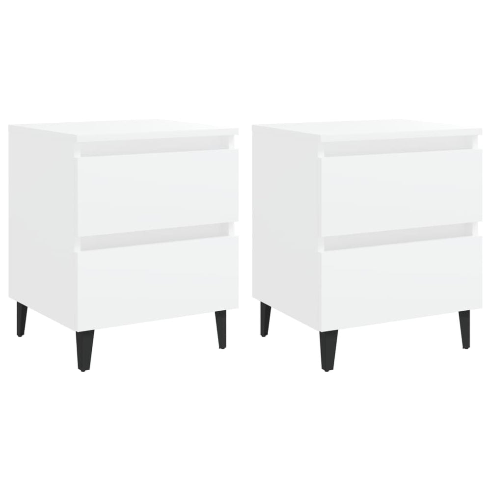 Nachtkastjes 2 st 40x35x50 cm bewerkt hout wit MeubelReus