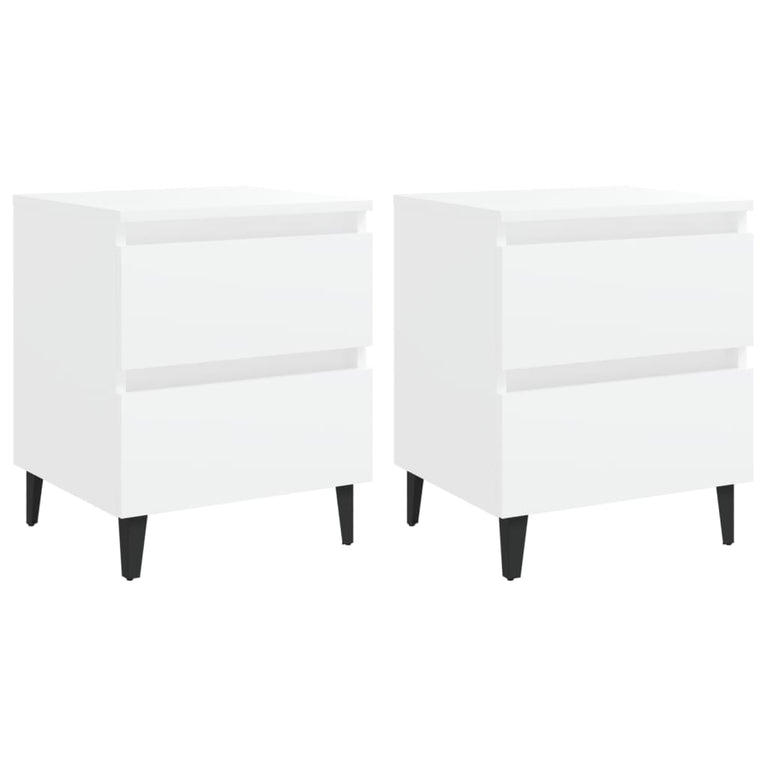 Nachtkastjes 2 st 40x35x50 cm bewerkt hout wit MeubelReus
