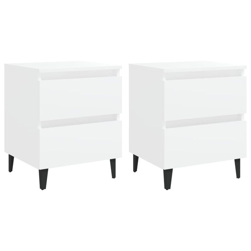 Nachtkastjes 2 st 40x35x50 cm bewerkt hout wit MeubelReus