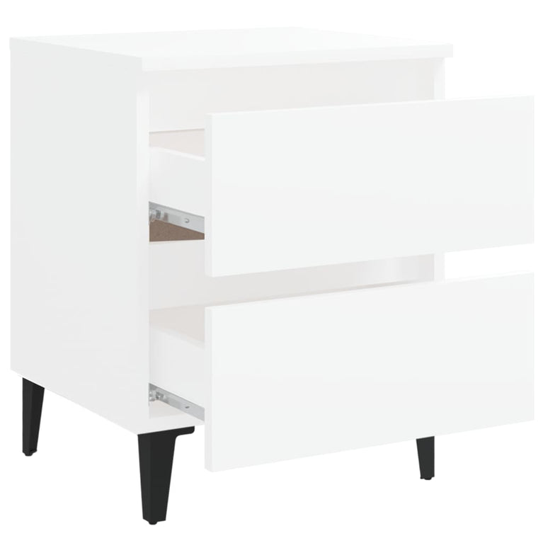 Nachtkastjes 2 st 40x35x50 cm bewerkt hout wit MeubelReus