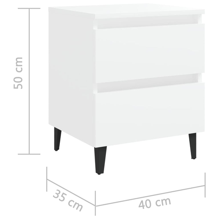 Nachtkastjes 2 st 40x35x50 cm bewerkt hout wit MeubelReus