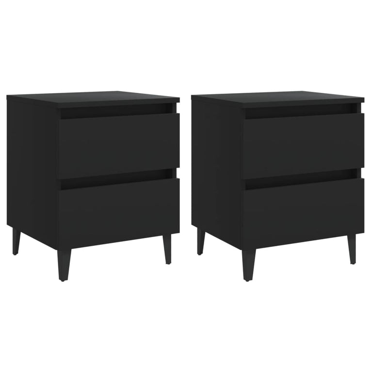 Nachtkastjes 2 st 40x35x50 cm spaanplaat zwart MeubelReus