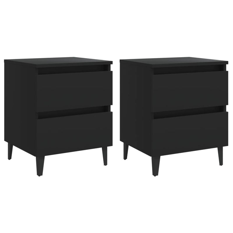 Nachtkastjes 2 st 40x35x50 cm spaanplaat zwart MeubelReus