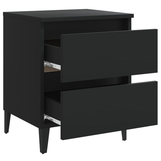 Nachtkastjes 2 st 40x35x50 cm spaanplaat zwart MeubelReus