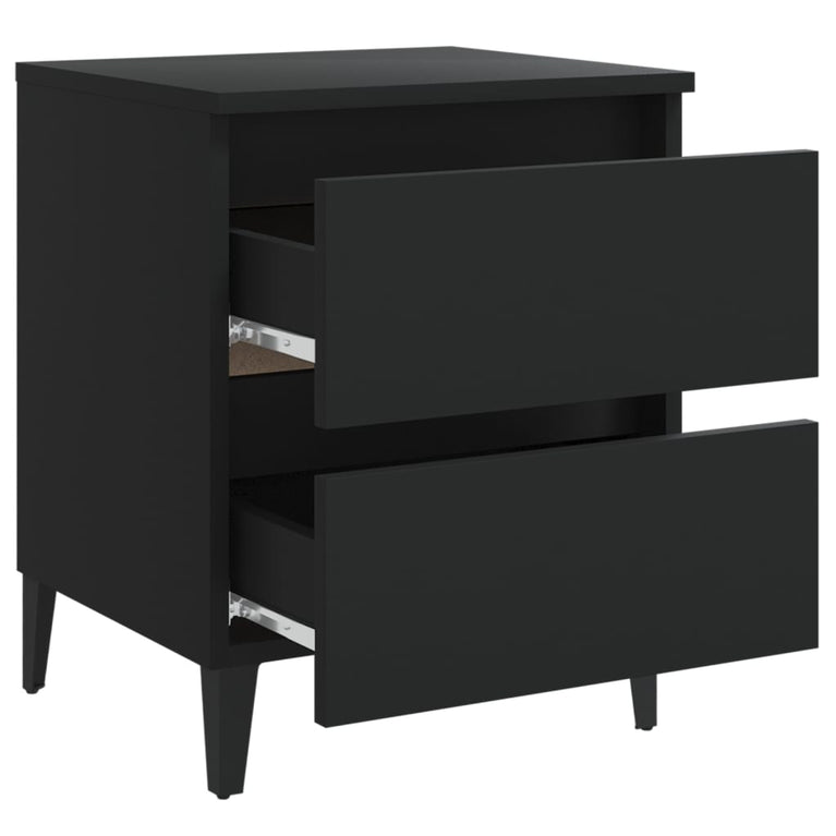 Nachtkastjes 2 st 40x35x50 cm spaanplaat zwart MeubelReus