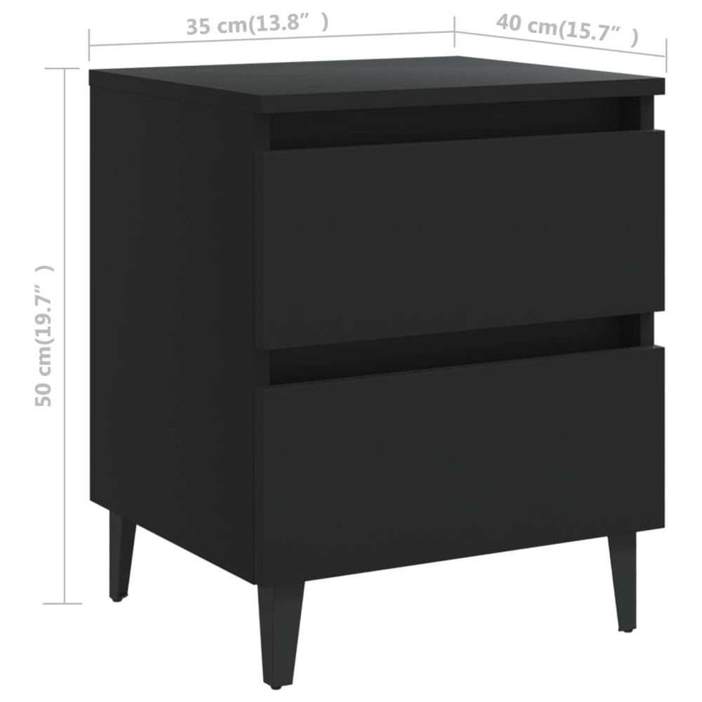 Nachtkastjes 2 st 40x35x50 cm spaanplaat zwart MeubelReus
