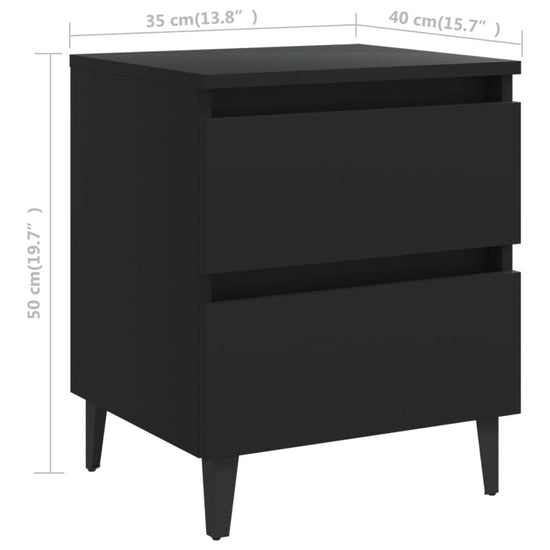 Nachtkastjes 2 st 40x35x50 cm spaanplaat zwart MeubelReus
