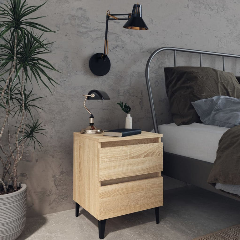 Nachtkastjes 2 st 40x35x50 cm spaanplaat sonoma eikenkleurig MeubelReus