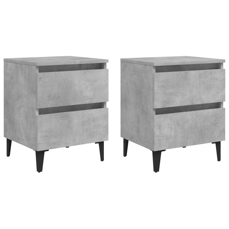 Nachtkastjes 2 st 40x35x50 cm spaanplaat betongrijs MeubelReus