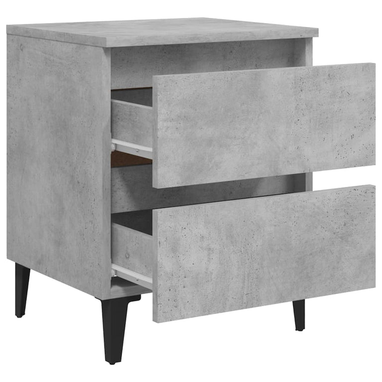 Nachtkastjes 2 st 40x35x50 cm spaanplaat betongrijs MeubelReus