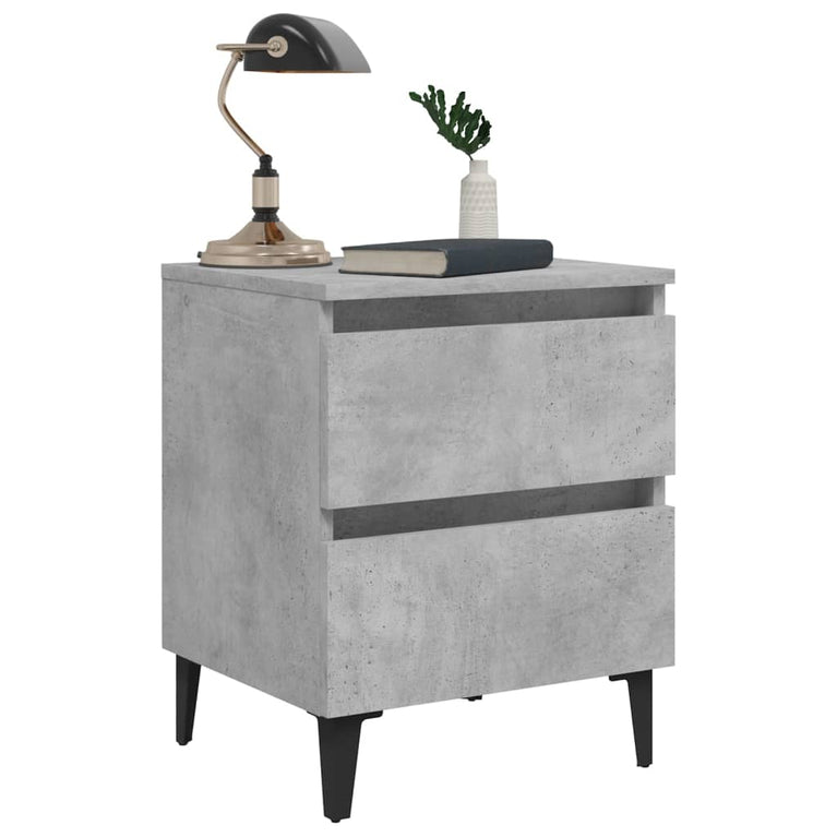 Nachtkastjes 2 st 40x35x50 cm spaanplaat betongrijs MeubelReus