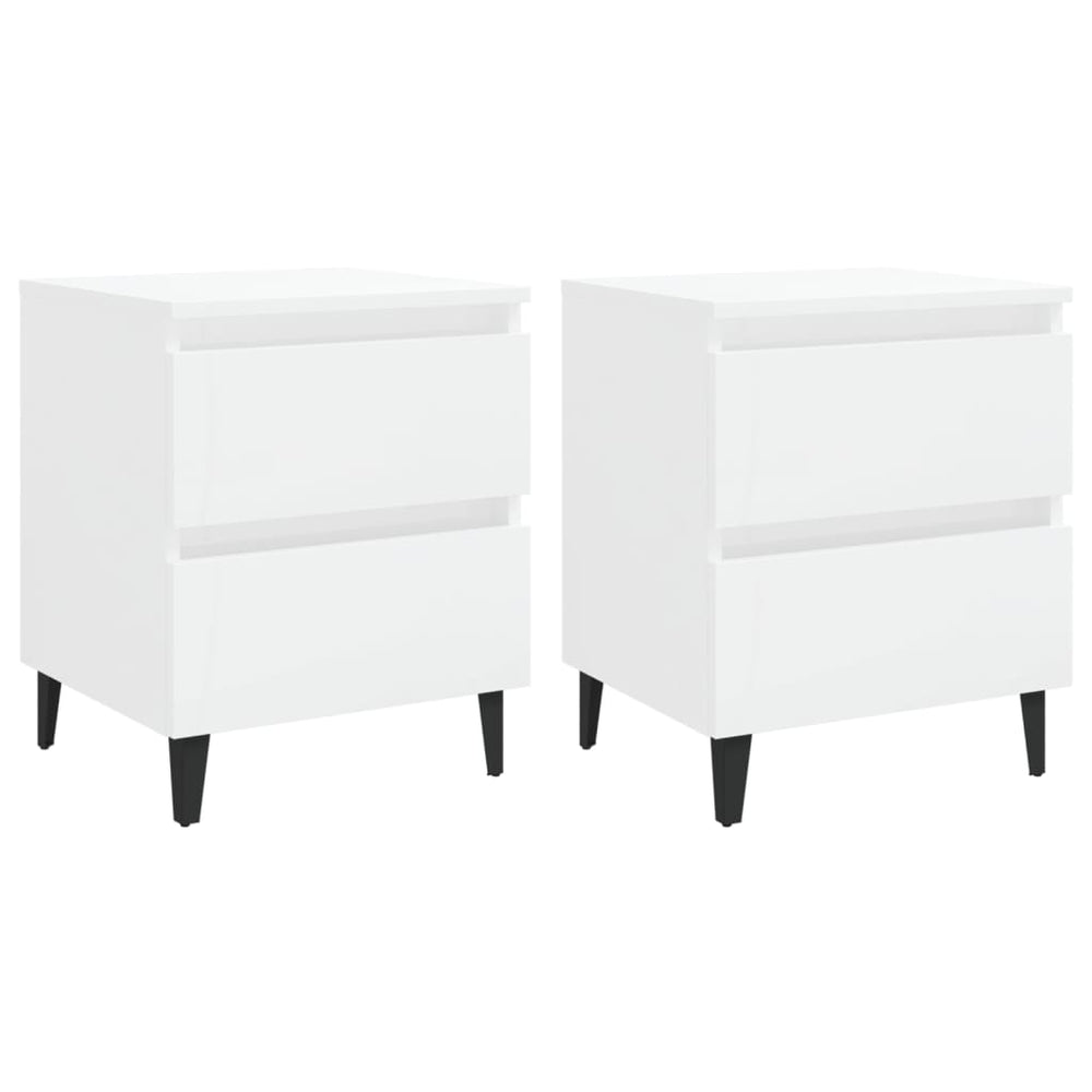 Nachtkastjes 2 st 40x35x50 cm spaanplaat hoogglans wit MeubelReus