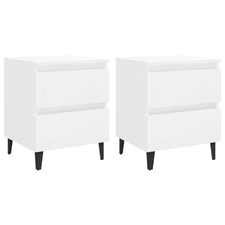 Nachtkastjes 2 st 40x35x50 cm spaanplaat hoogglans wit MeubelReus