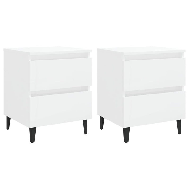 Nachtkastjes 2 st 40x35x50 cm spaanplaat hoogglans wit MeubelReus