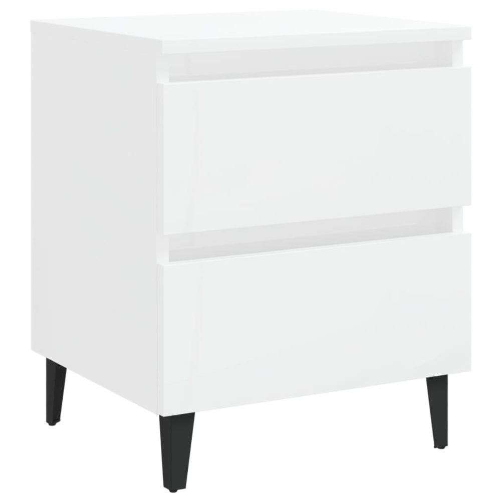 Nachtkastjes 2 st 40x35x50 cm spaanplaat hoogglans wit MeubelReus