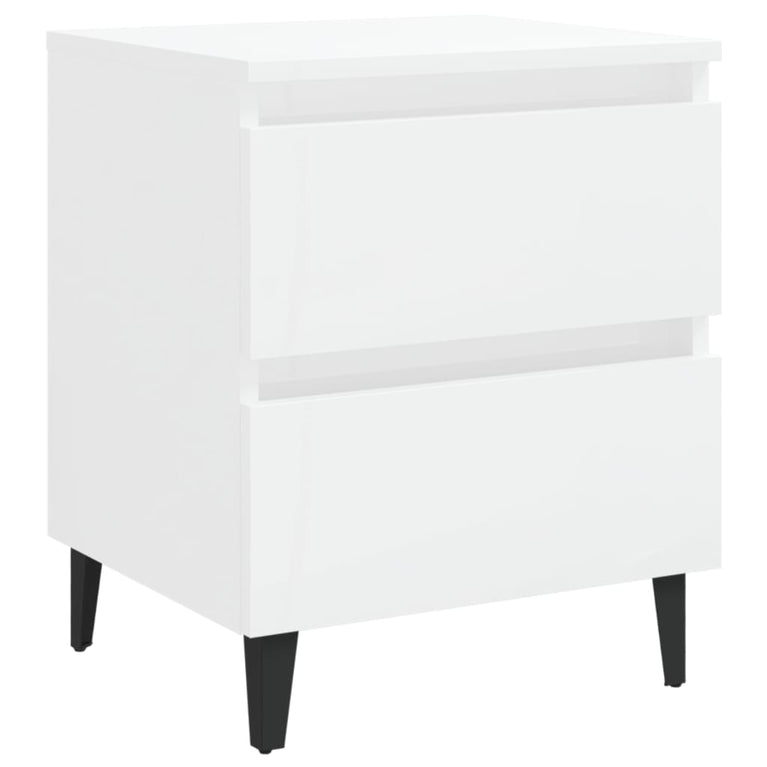Nachtkastjes 2 st 40x35x50 cm spaanplaat hoogglans wit MeubelReus