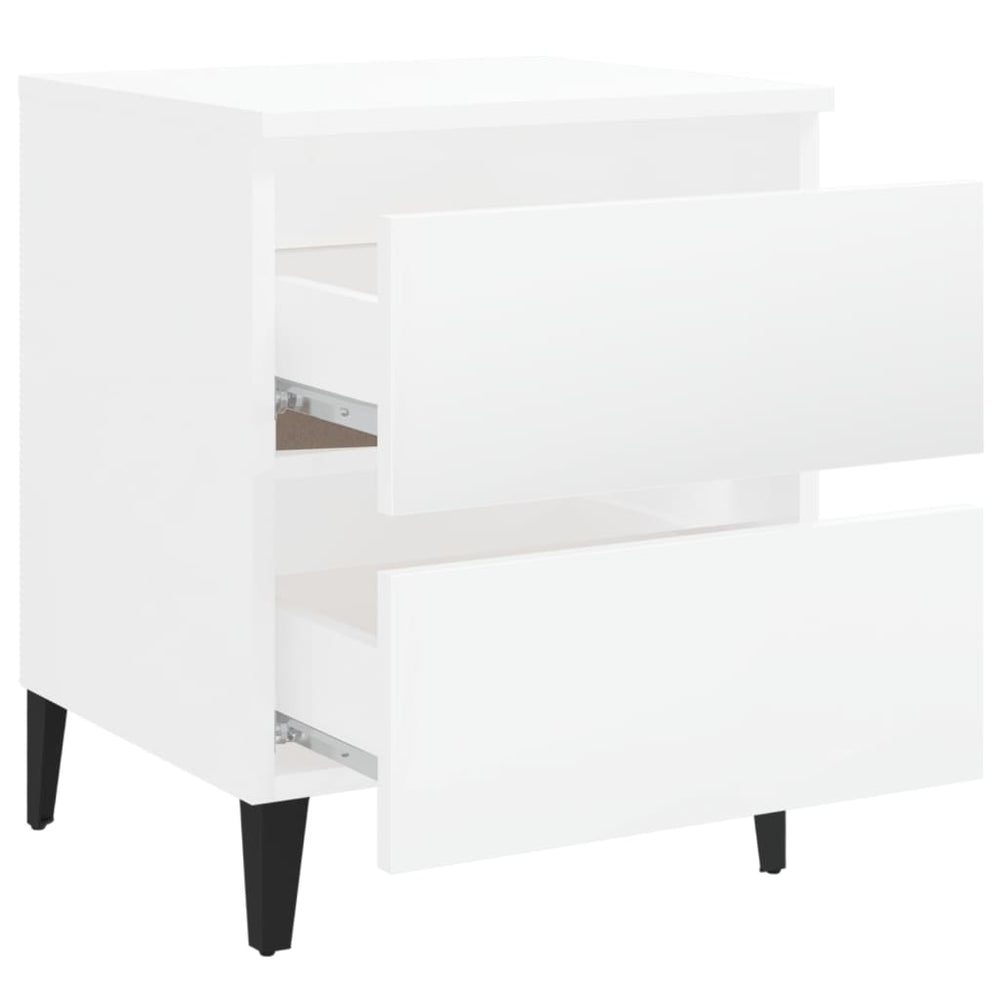 Nachtkastjes 2 st 40x35x50 cm spaanplaat hoogglans wit MeubelReus