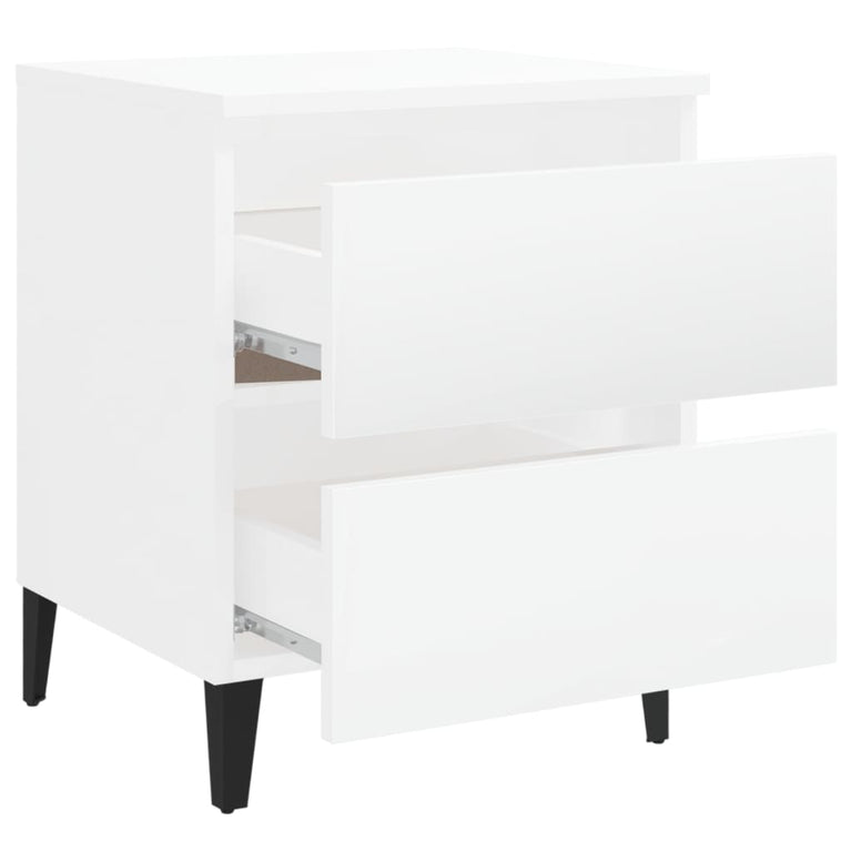 Nachtkastjes 2 st 40x35x50 cm spaanplaat hoogglans wit MeubelReus