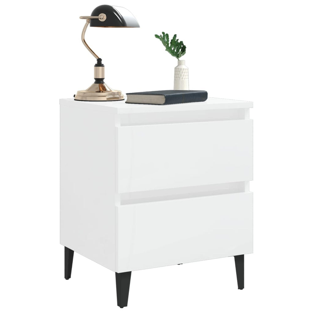 Nachtkastjes 2 st 40x35x50 cm spaanplaat hoogglans wit MeubelReus