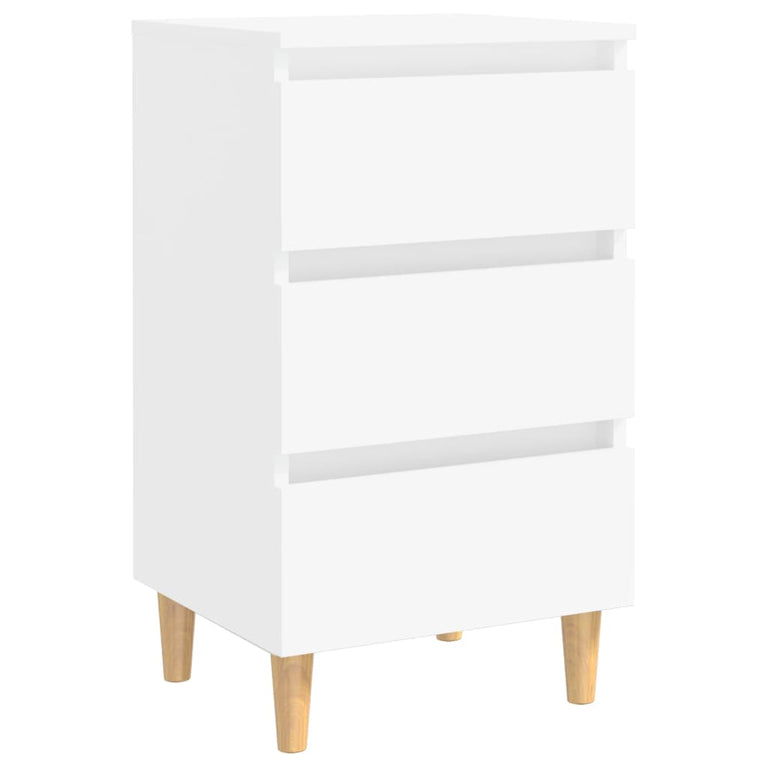 Nachtkastjes 2 st met massief houten poten 40x35x69 cm wit MeubelReus