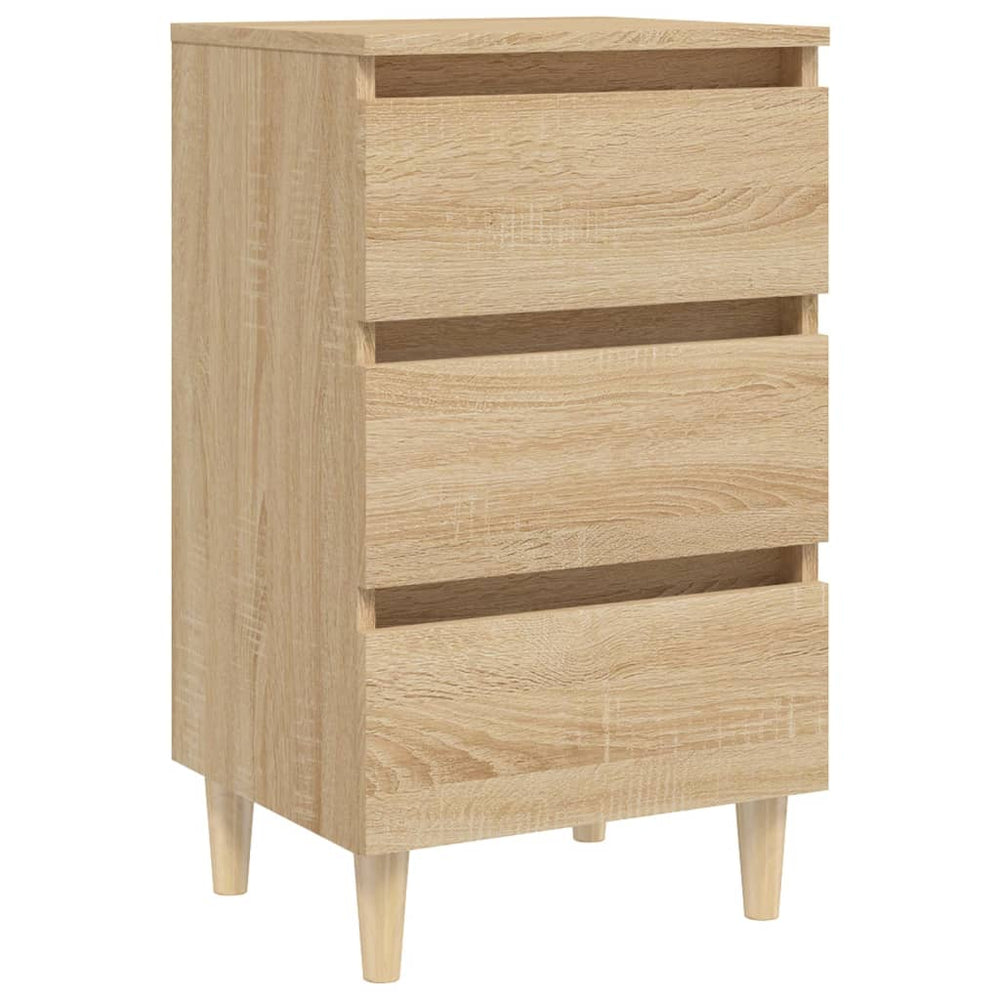 Nachtkastje met houten poten 40x35x69 cm sonoma eikenkleurig MeubelReus