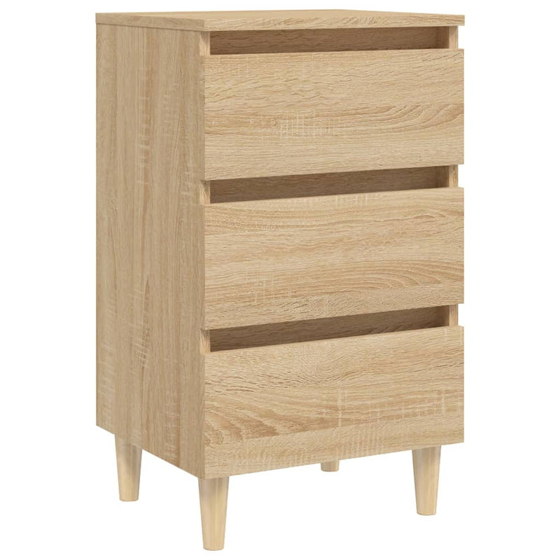 Nachtkastje met houten poten 40x35x69 cm sonoma eikenkleurig MeubelReus