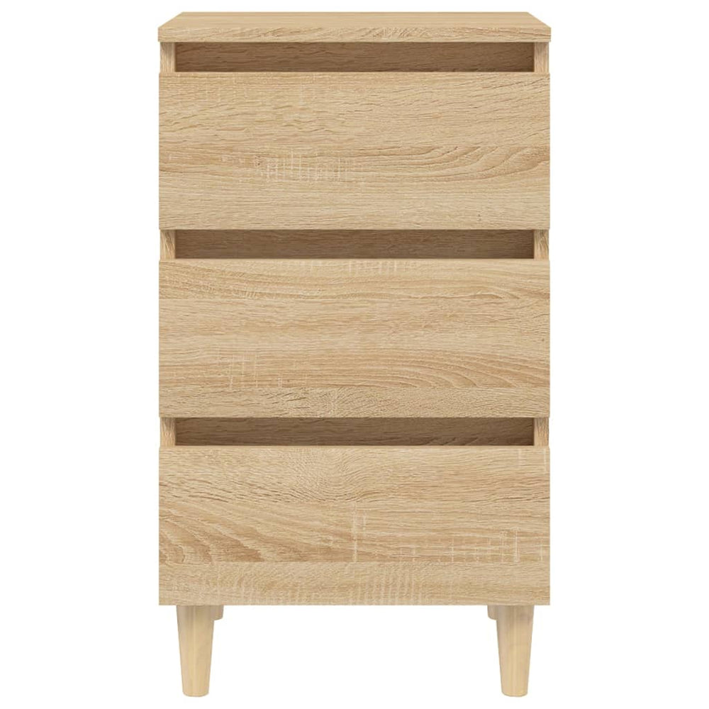 Nachtkastje met houten poten 40x35x69 cm sonoma eikenkleurig MeubelReus