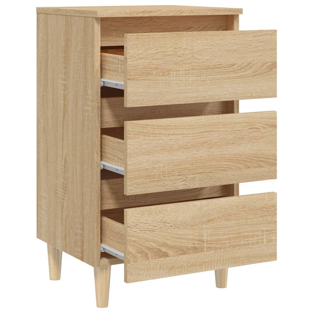 Nachtkastje met houten poten 40x35x69 cm sonoma eikenkleurig MeubelReus