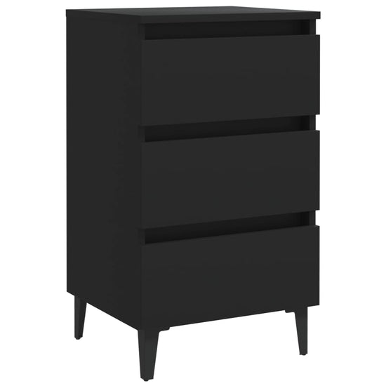 Nachtkastjes 2 st met metalen poten 40x35x69 cm zwart MeubelReus