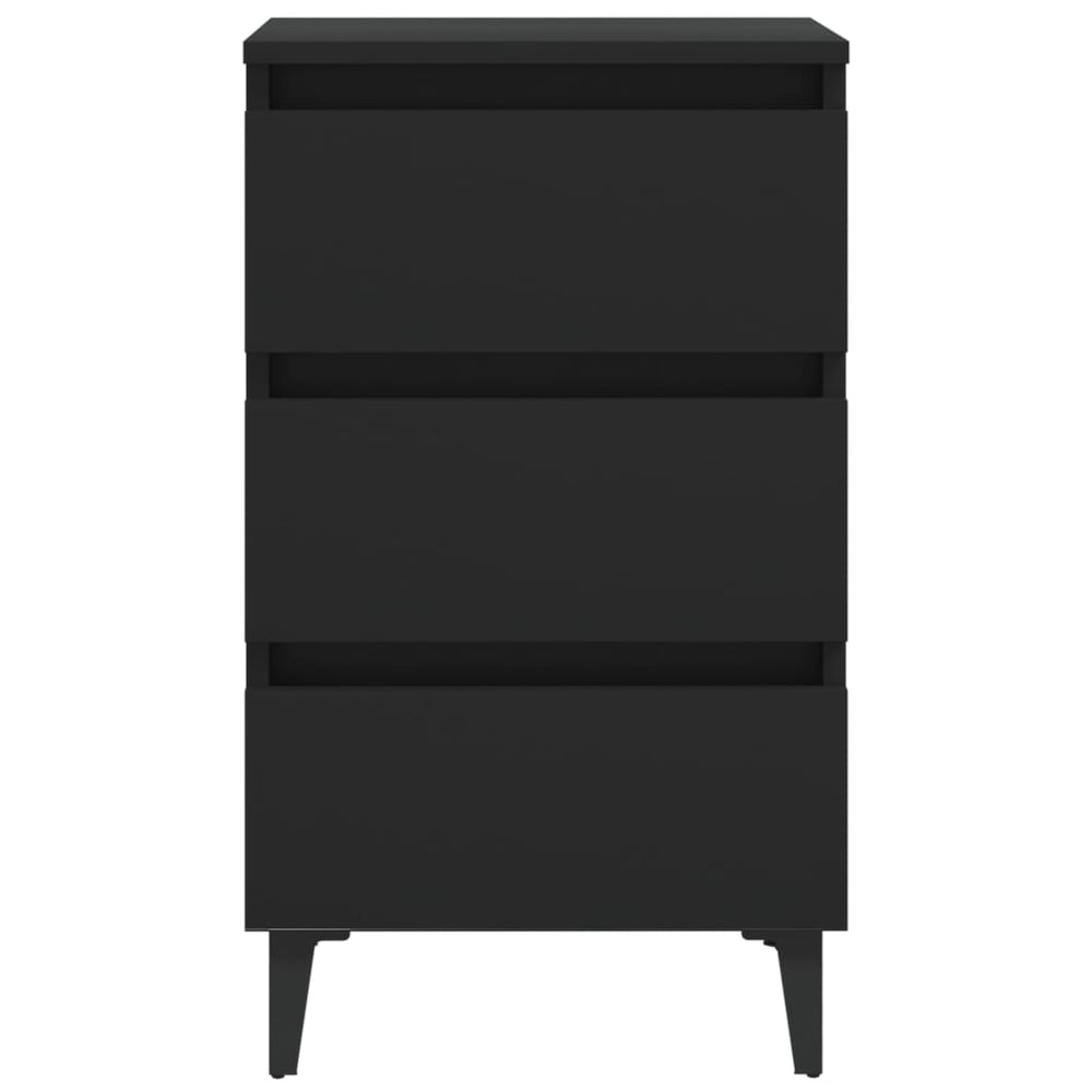 Nachtkastjes 2 st met metalen poten 40x35x69 cm zwart MeubelReus