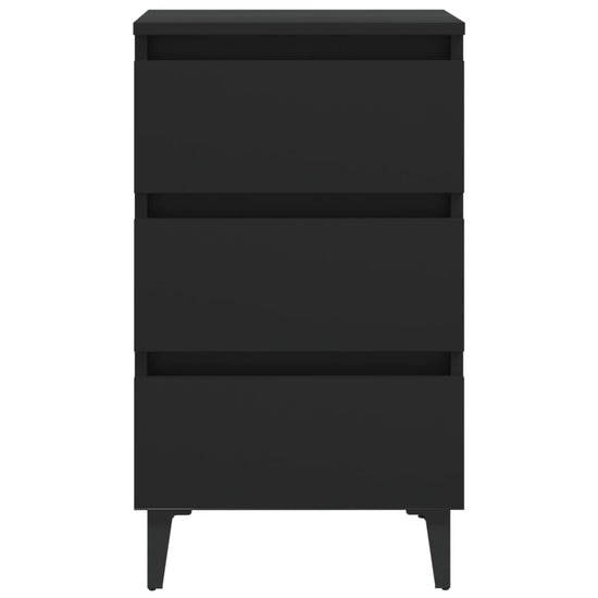 Nachtkastjes 2 st met metalen poten 40x35x69 cm zwart MeubelReus