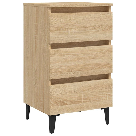 Nachtkastjes 2 st met metalen poten 40x35x69 cm sonoma eiken MeubelReus