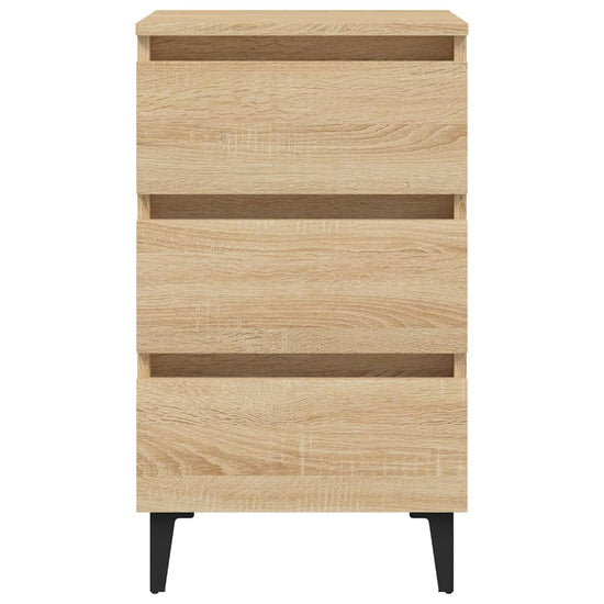 Nachtkastjes 2 st met metalen poten 40x35x69 cm sonoma eiken MeubelReus